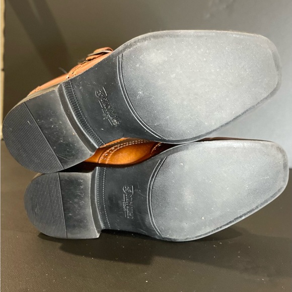 Stacy Adams toddler monk strap dress shoes. Like new, cognac color, size 11.5. - Picture 2 of 4